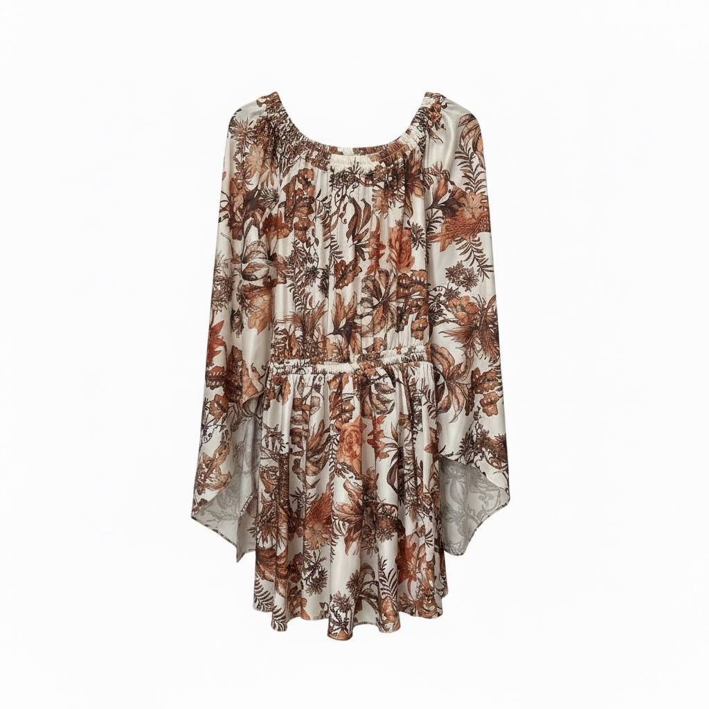 Floral Bat Sleeve Mini Dress size 42