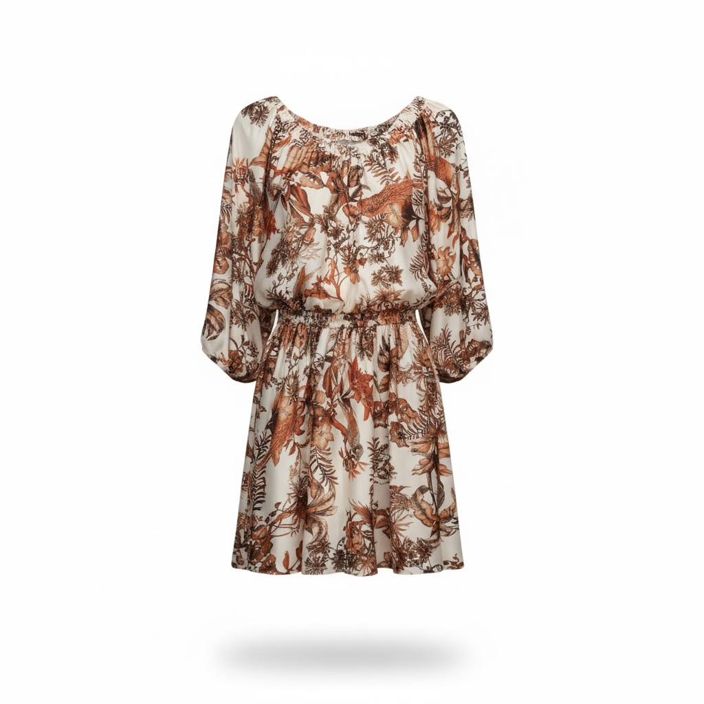 Floral Bat Sleeve Mini Dress size 42