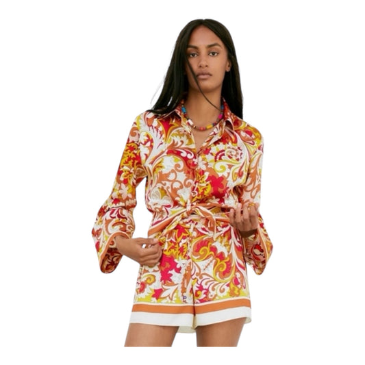 Knotted Print Top size Large New with Tags