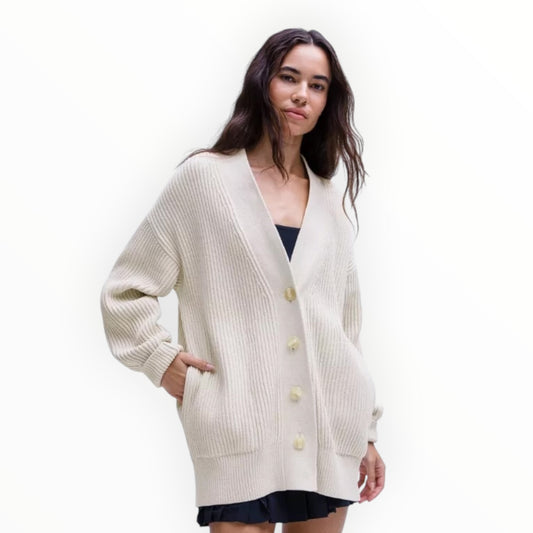 Knit Button-Front Cardigan size S
