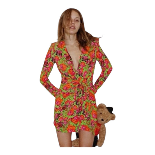 Floral Wrap Dress size Large NEW WITH TAGS