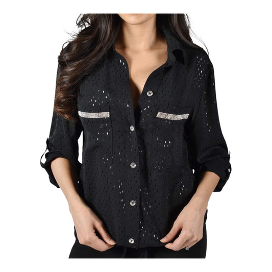 Shimmer Button Down size Large