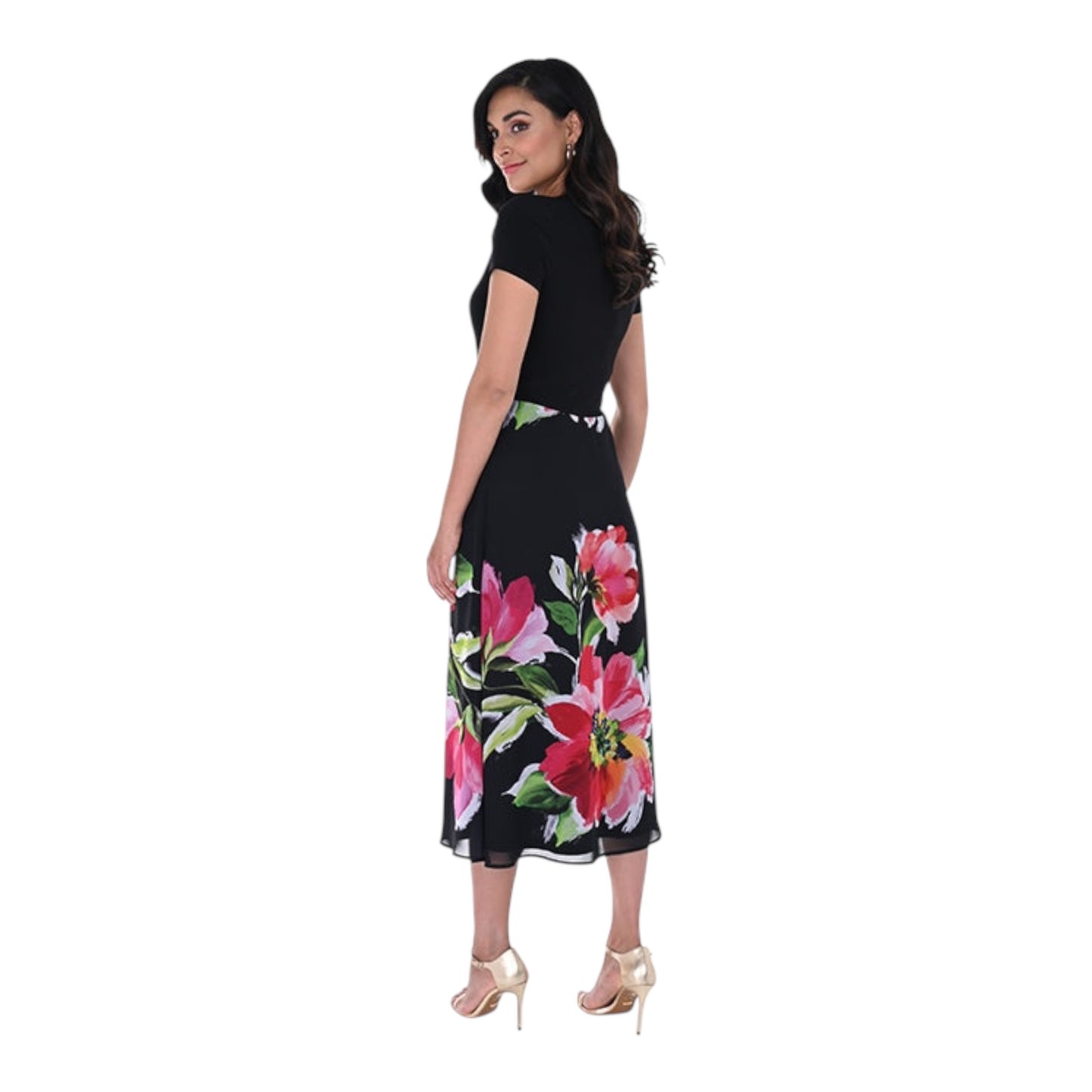 Floral A-Line Midi size 16 NWT
