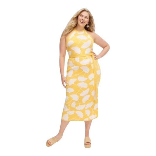 Halter Tie-Neck Ginkgo Midi Dress size XXLarge