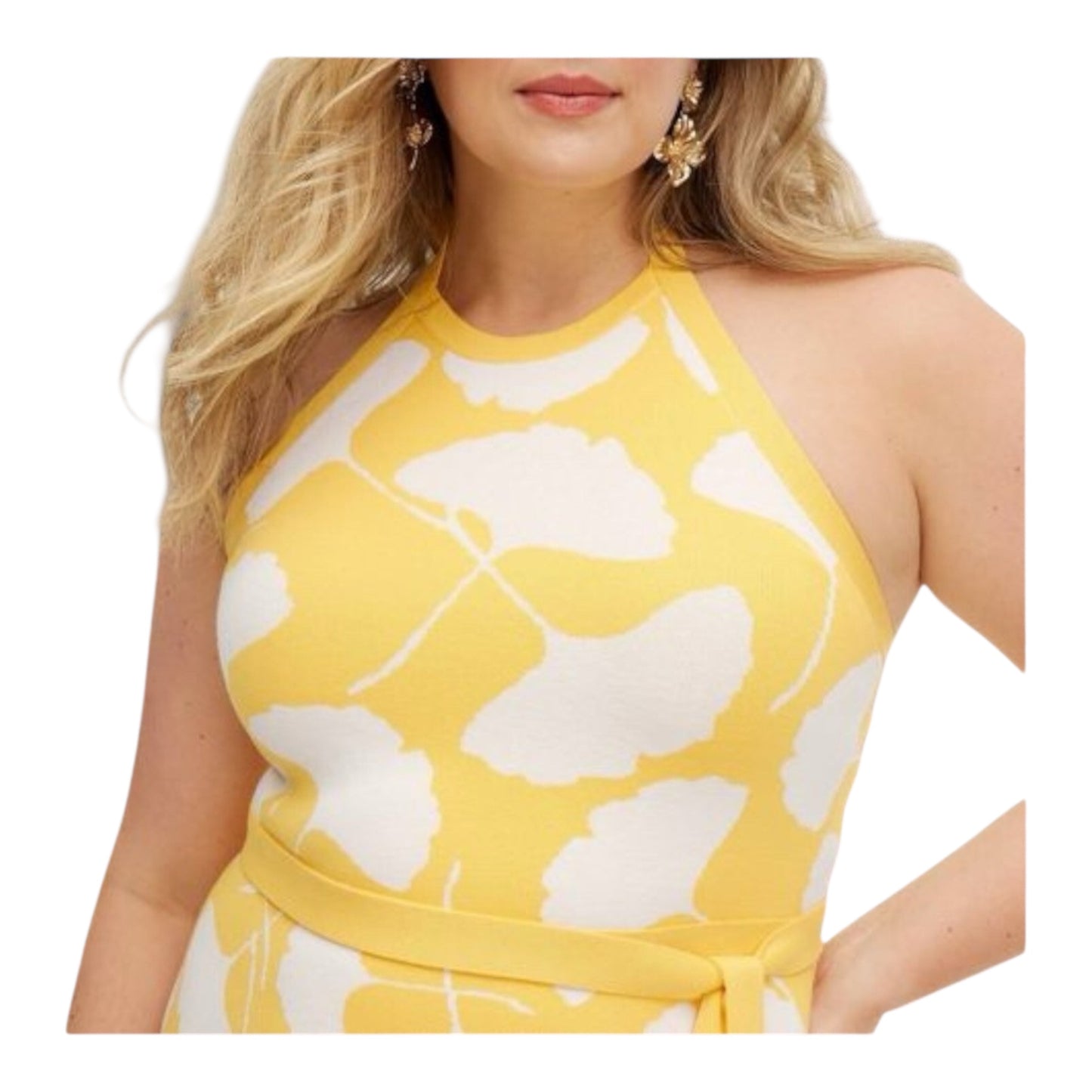 Halter Tie-Neck Ginkgo Midi Dress size XXLarge