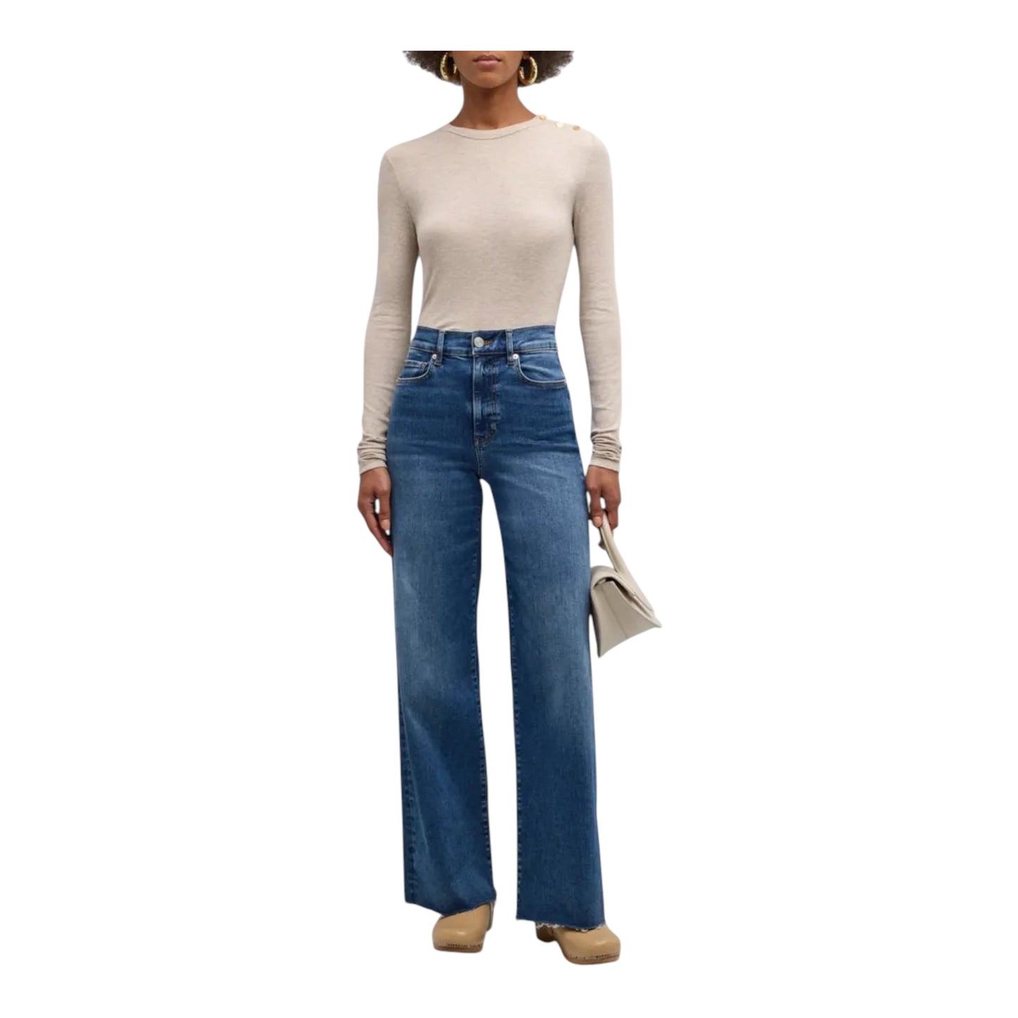 Le Slim Palazzo Raw Fray Mermaid size 26