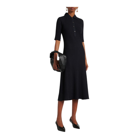 Ribbed Cotton Blend Polo Dress size Medium