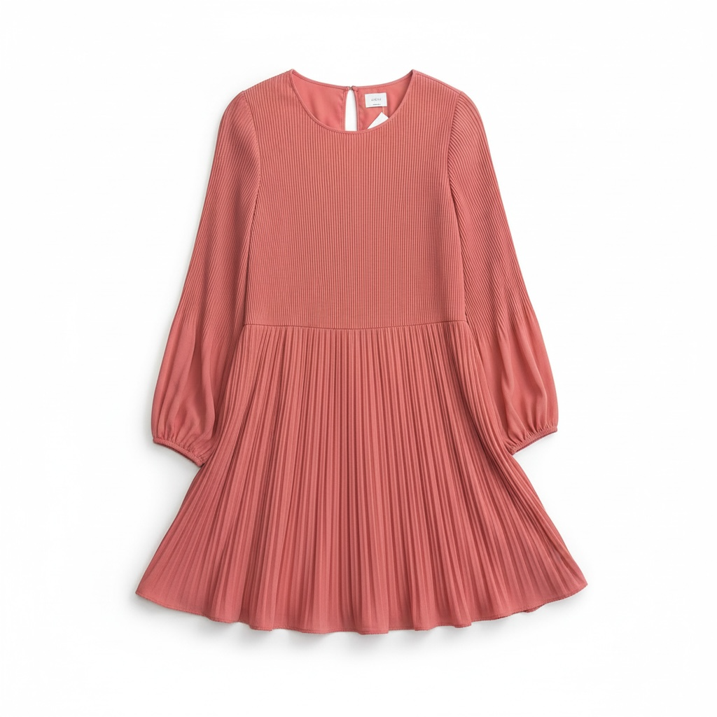 Pleated Chiffon Mini Dress size Large