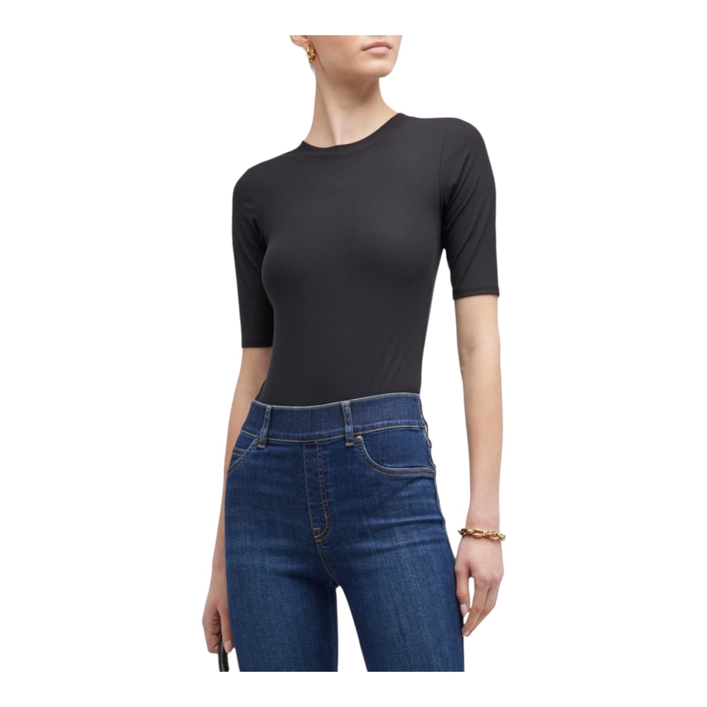 Suit Yourself Ribbed Short-Sleeve Bodysuit size Small