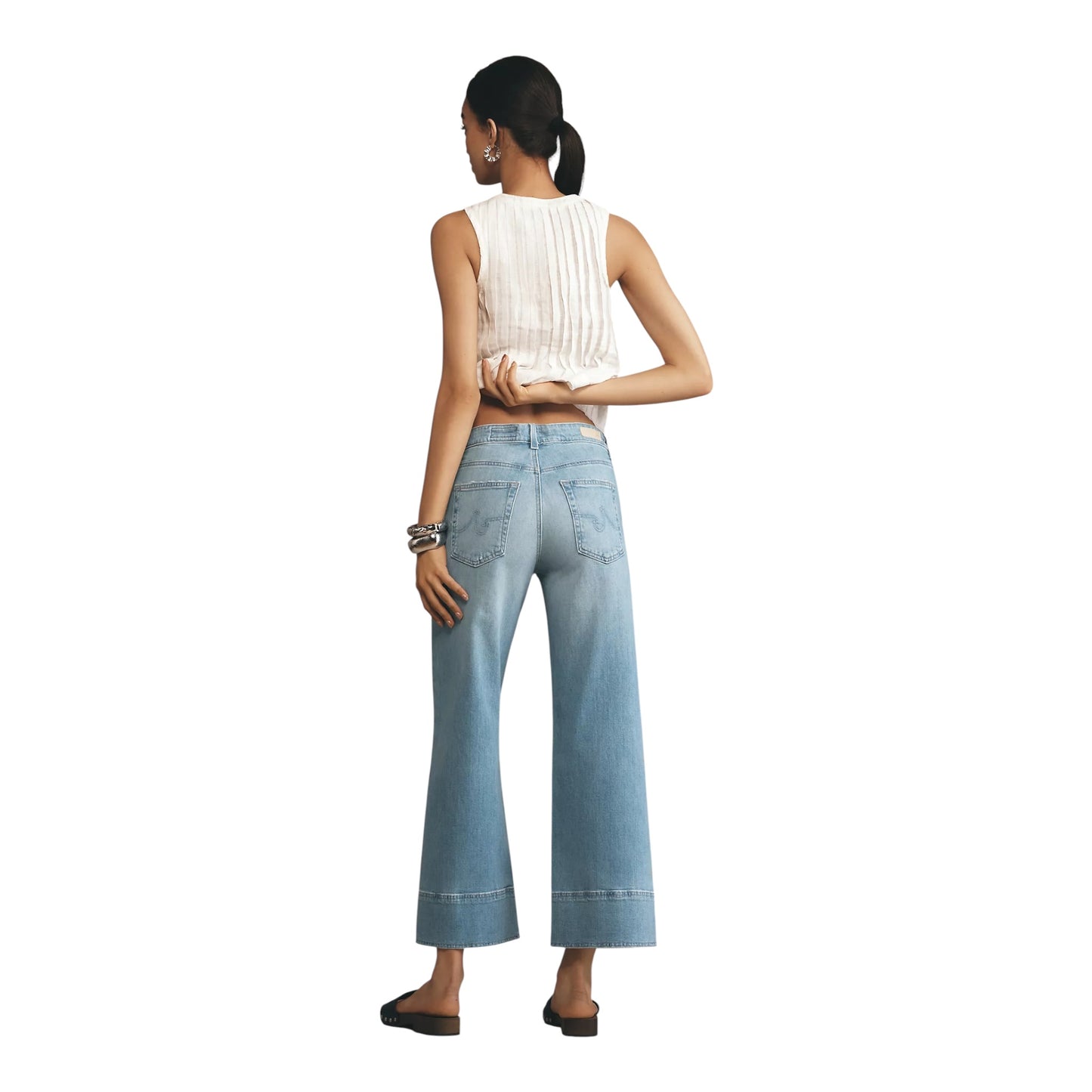 Saige High-Rise Wide-Leg Crop Jeans size 26