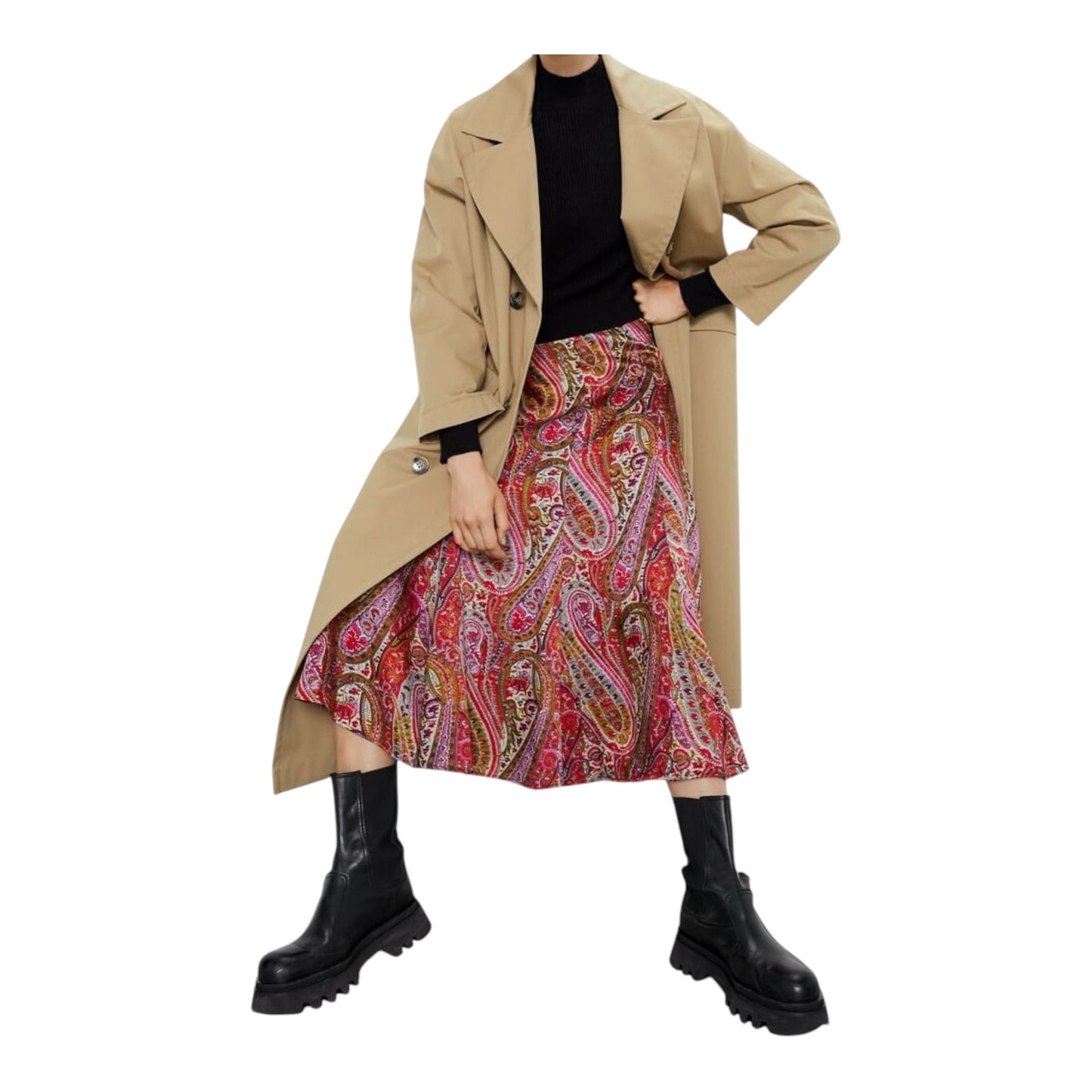 Paisley Print Midi Skirt size Small
