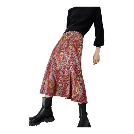 Paisley Print Midi Skirt size Small
