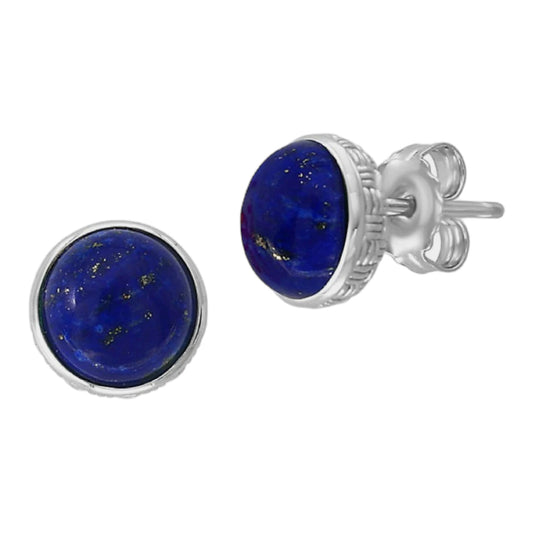 Sterling Silver Lapis Lazuli Post Back Earrings