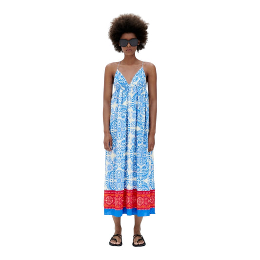 Printed Linen Blend Dress size Small New with Tags