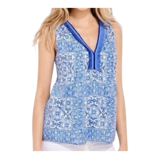 Scarf Print Pintuck Tank size XSmall