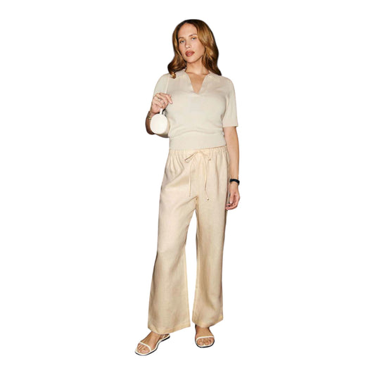 Olina Cropped Linen Pant size Small NEW WITH TAGS