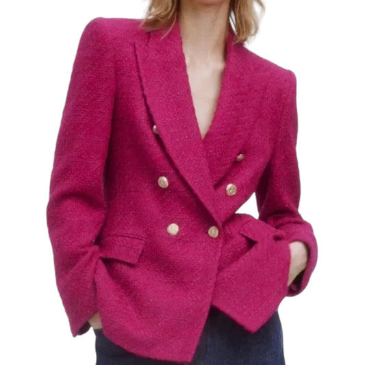 Boucle Double Breasted Blazer Small
