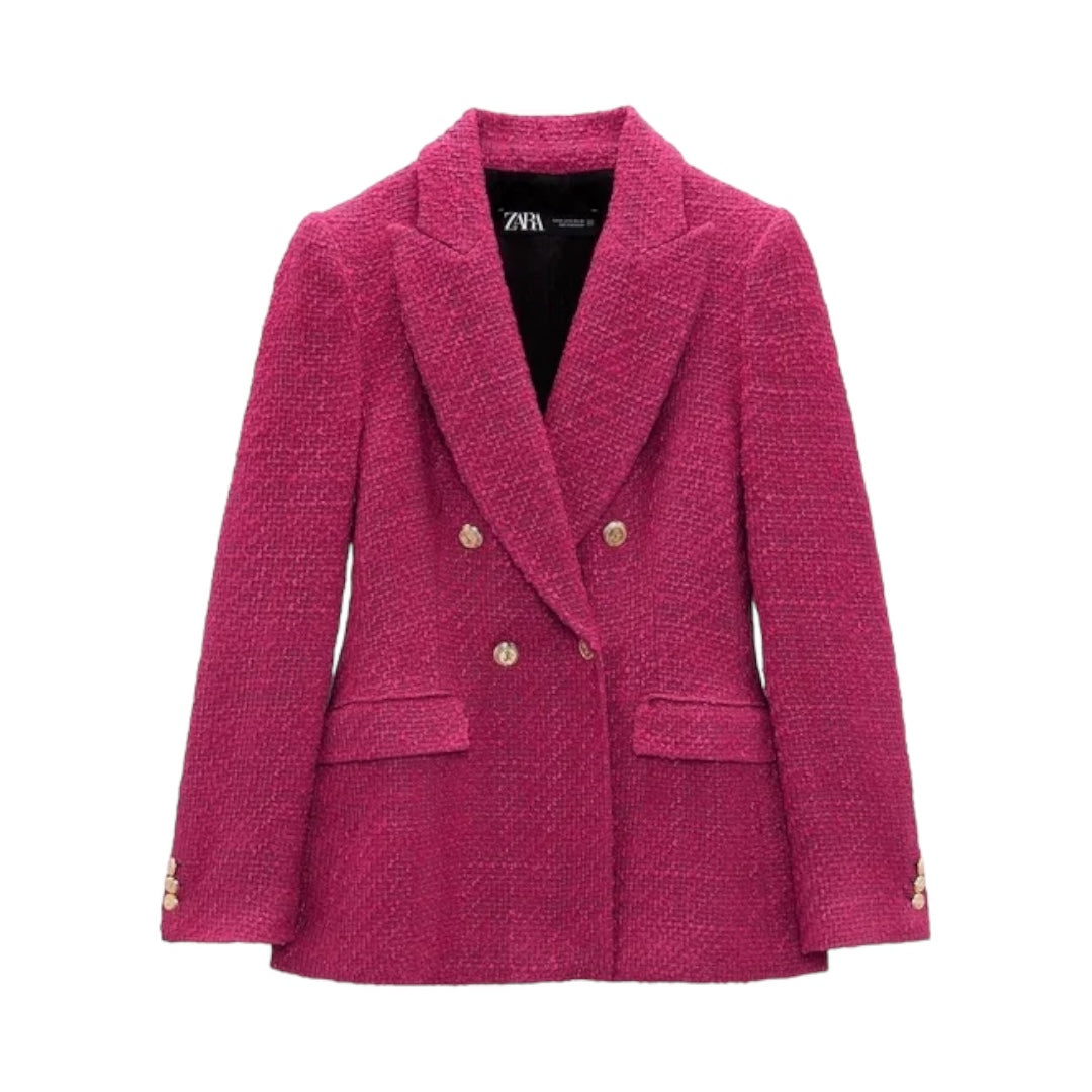 Boucle Double Breasted Blazer Small