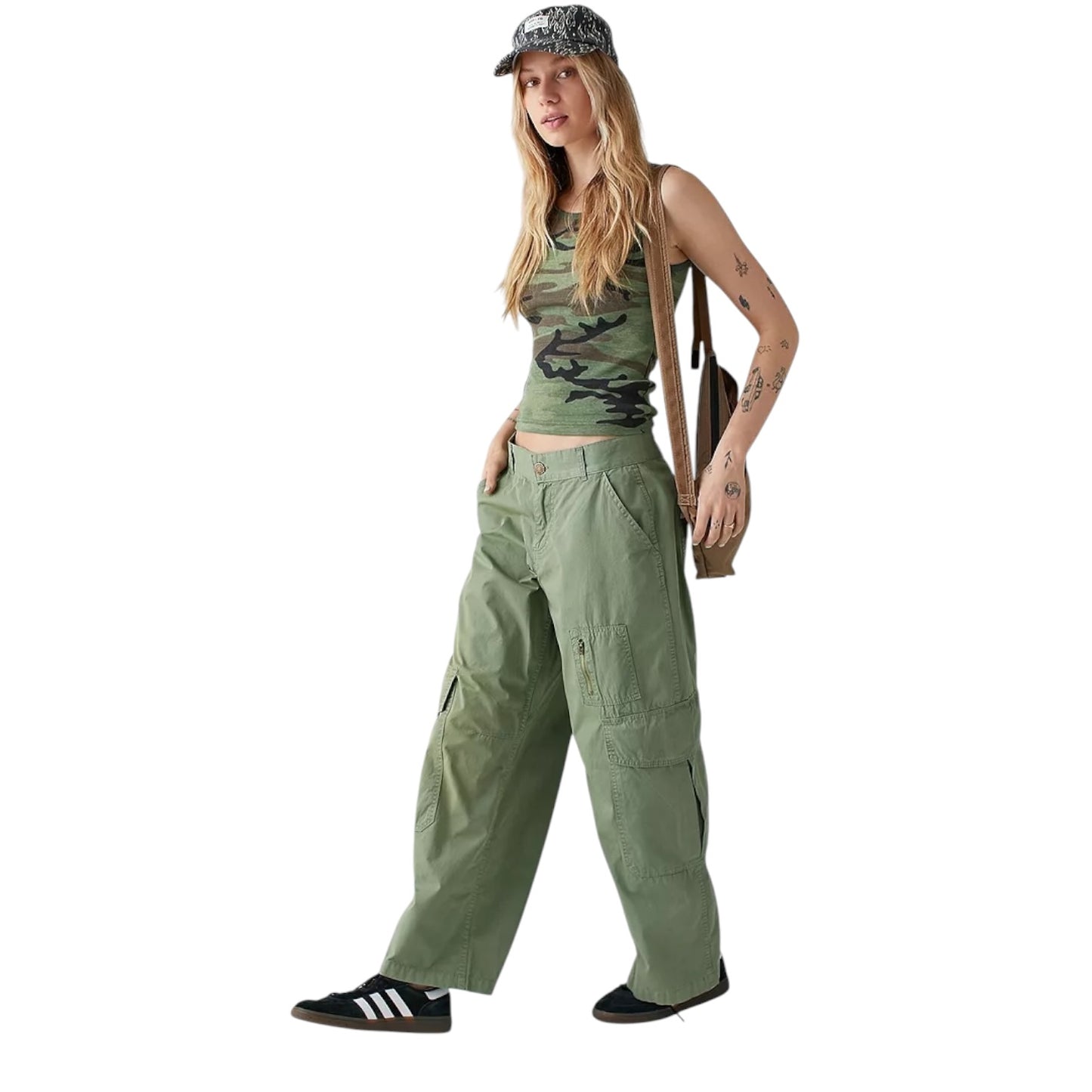 Olive Green Wide Leg Utility Cargo size 10 NEW WITH TAGS