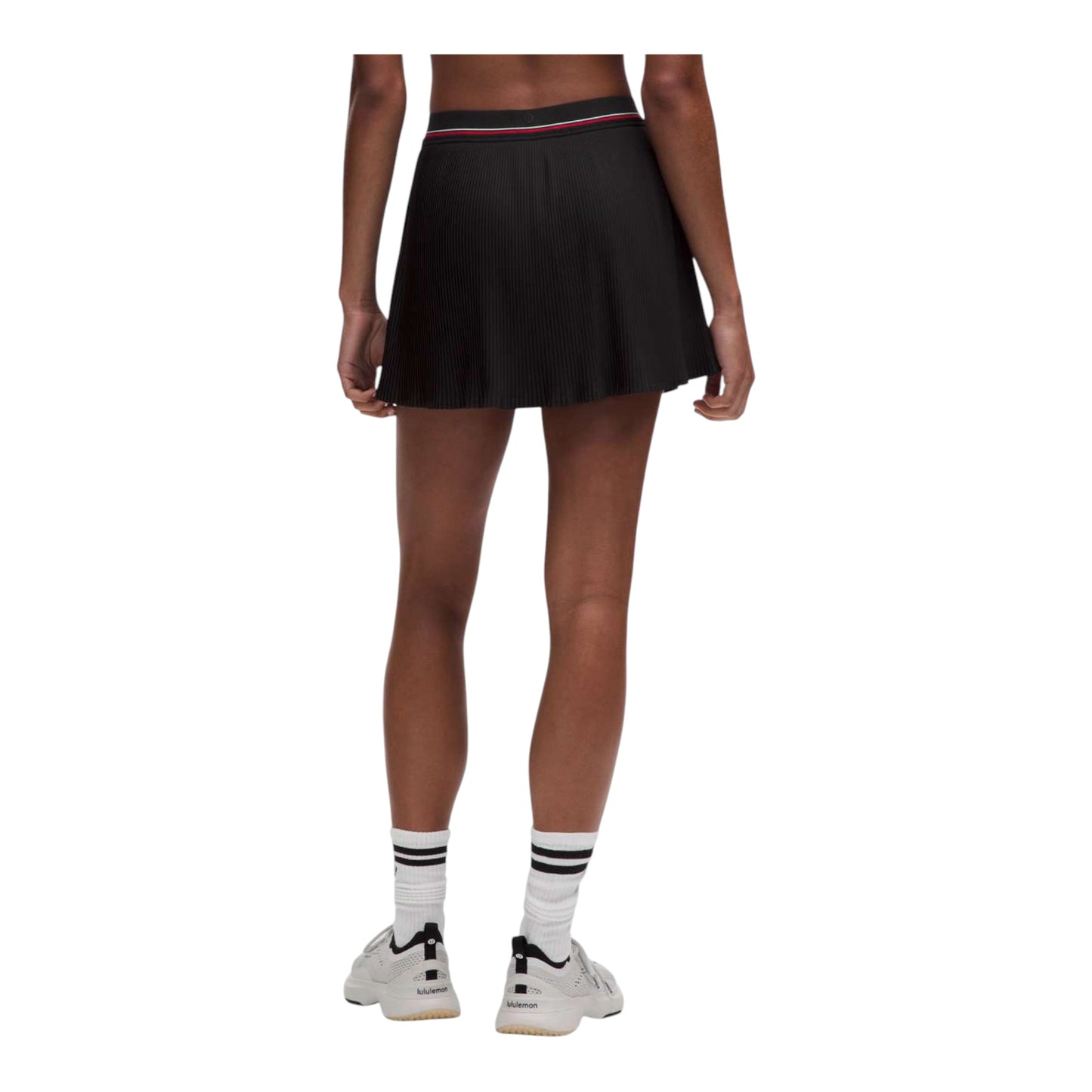 Logo-Waist Micro-Pleat Mid-Rise Tennis Skirt *Long size Small