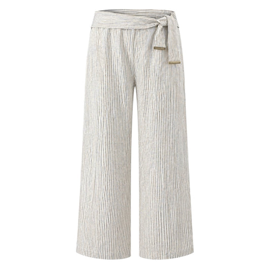 Linen Striped Tie-Front Wide Leg Pant size 6