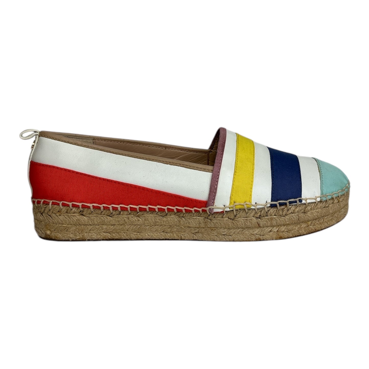 Leena Rainbow Striped Espadrilles Platform Flats size 9