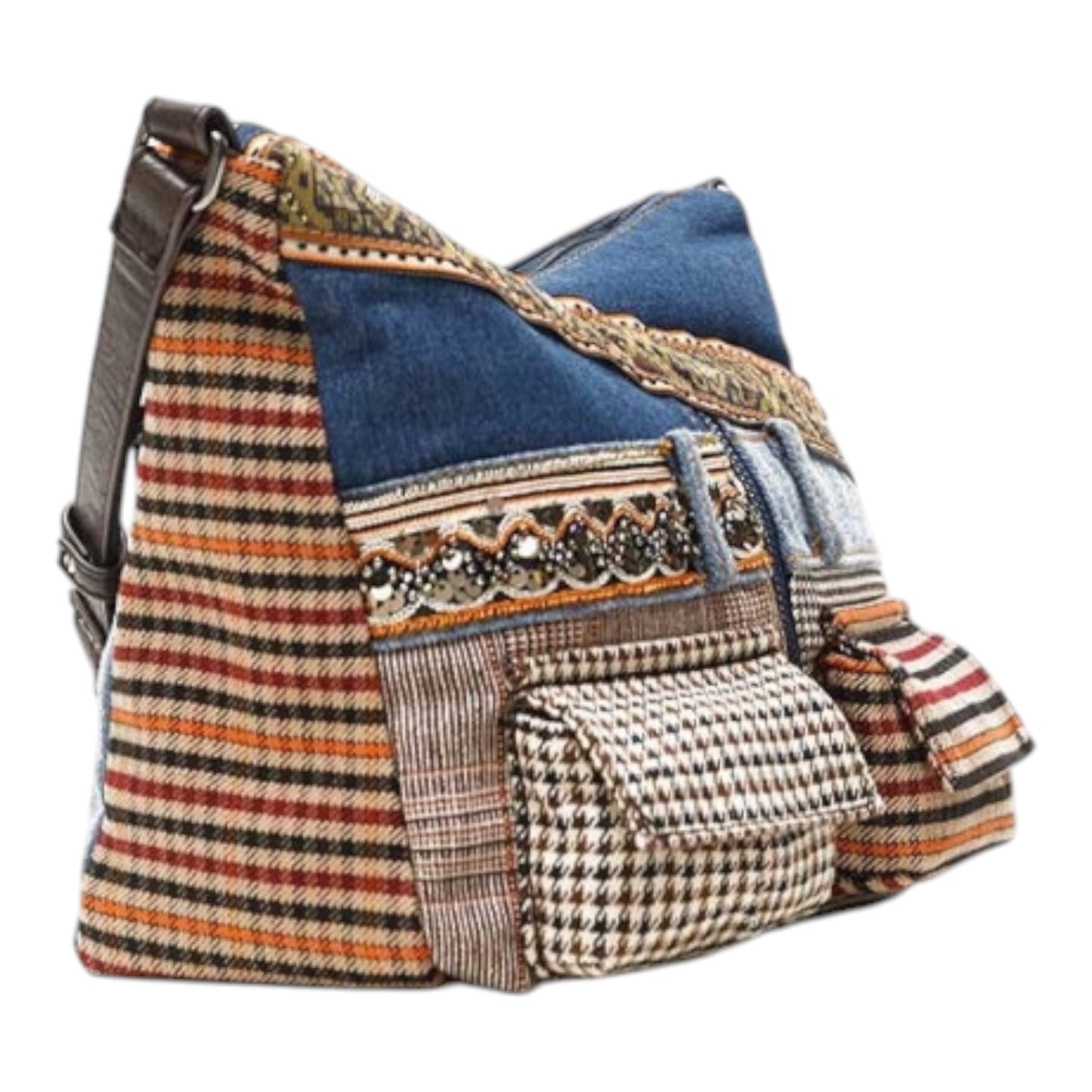 Harry Bag Worn Patch Work Shoulder Bag