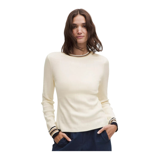 Cotton-Blend Long-Sleeve Crew size Large