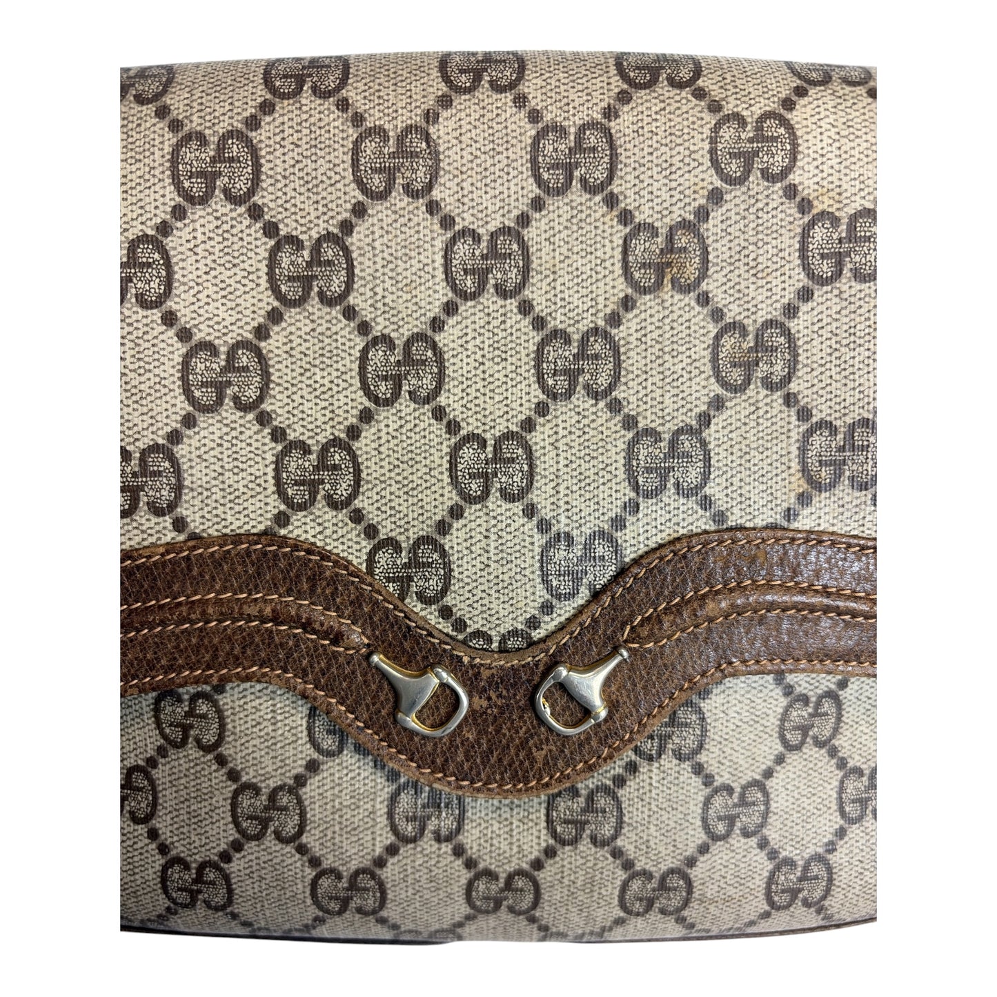 Vintage Horsebit Canvas Shoulder Bag
