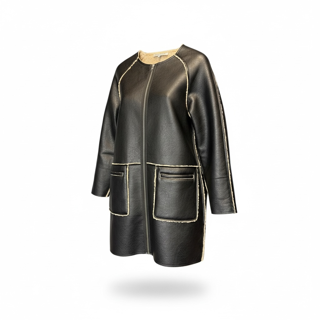 Reversible Sherpa/Leather Coat size Medium