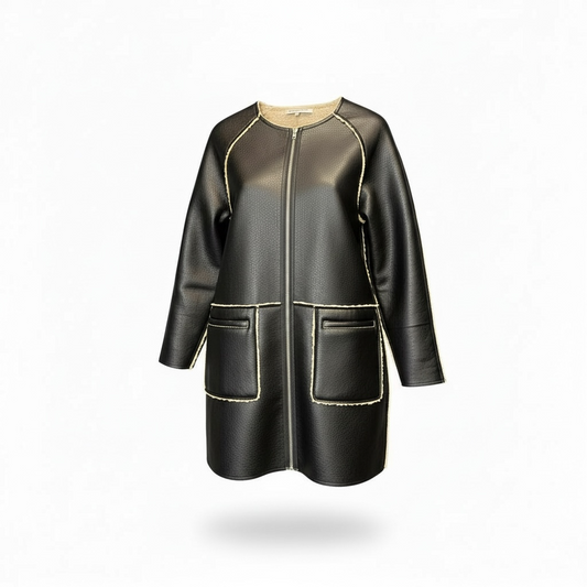 Reversible Sherpa/Leather Coat size Medium