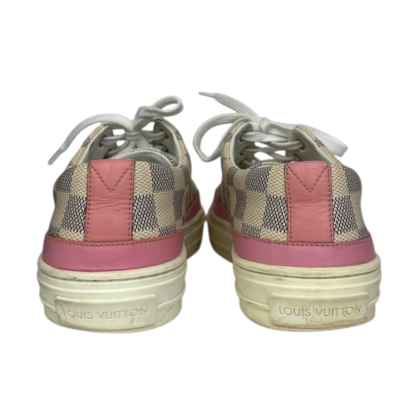 Damier Azur Pattern Leather Trim Sneakers size 38