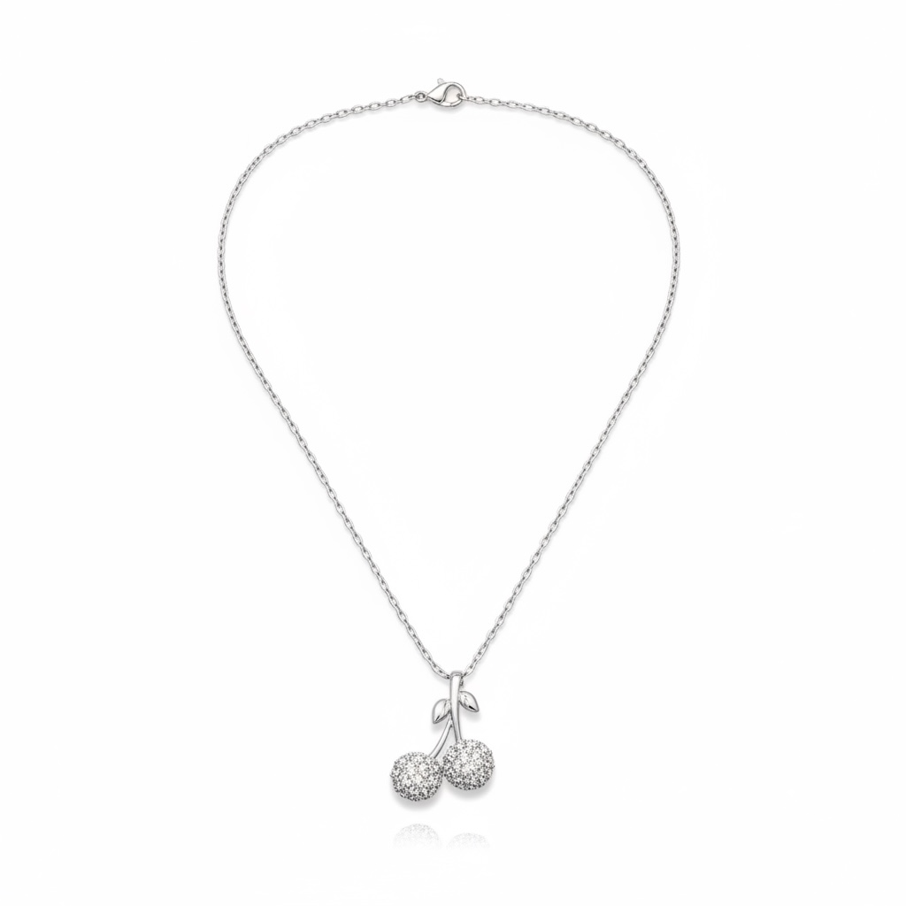 Crystal Cherry Pendant Necklace