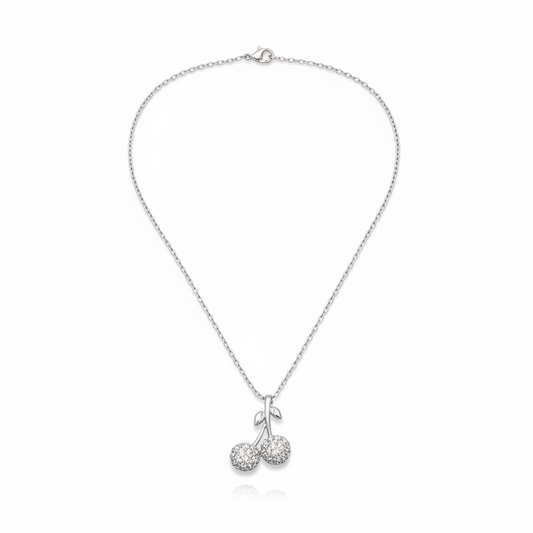 Crystal Cherry Pendant Necklace