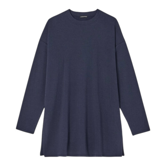 Cozy Brushed Terry Hug Crew Neck Long Top size Large New