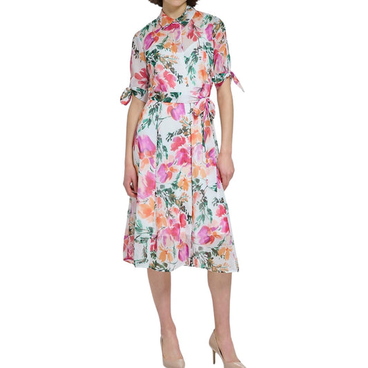 Floral Chiffon Dress Size 14