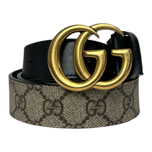 GG Supreme Leather Trim Embellishment Belt 90