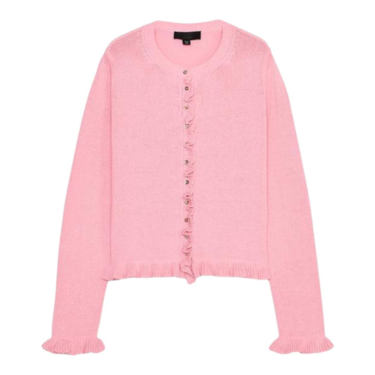 Knitted Cardigan with Ruffles size medium NEW with Tags