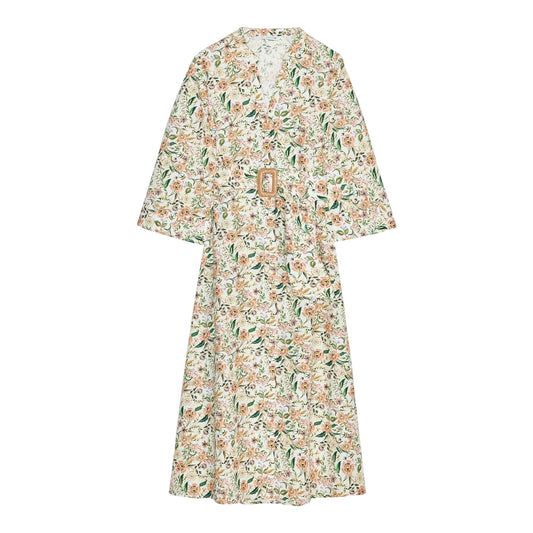 Printed Midi Poplin Dress size small NEW with Tags