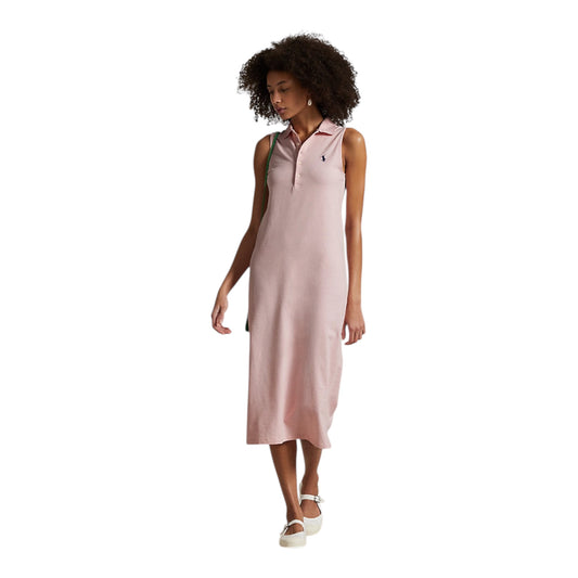 Stretch-Cotton Sleeveless Polo Dress size Large