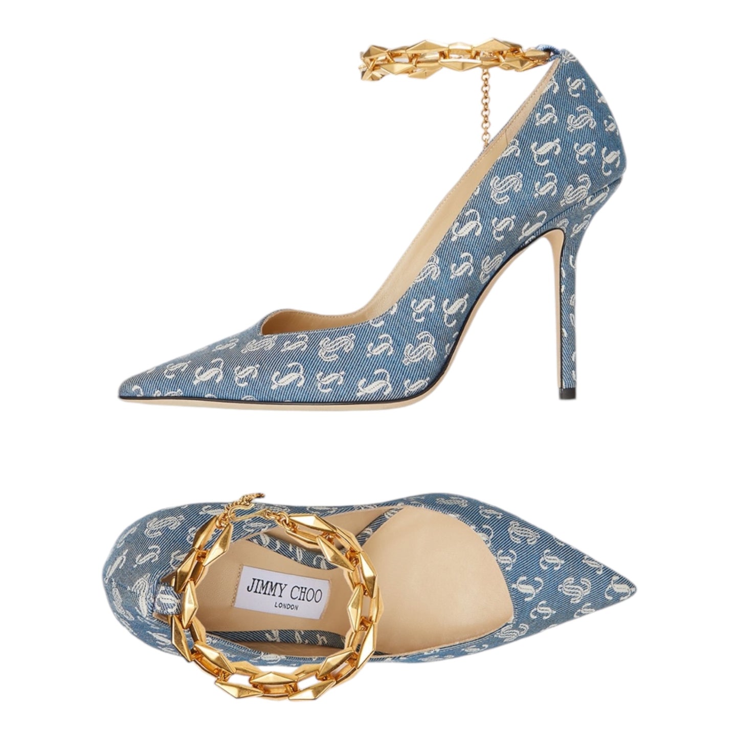 Denim Talura Monogram Pumps 100 size 38.5