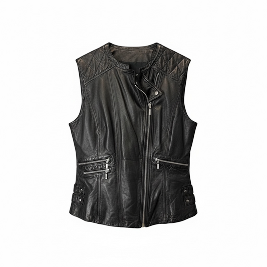 Quilted Leather Vest size Small