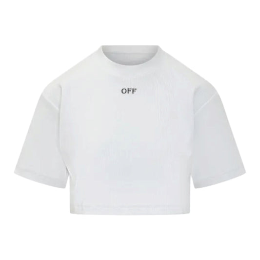 Off-Stamp Ribbed Cropped T-Shirt size