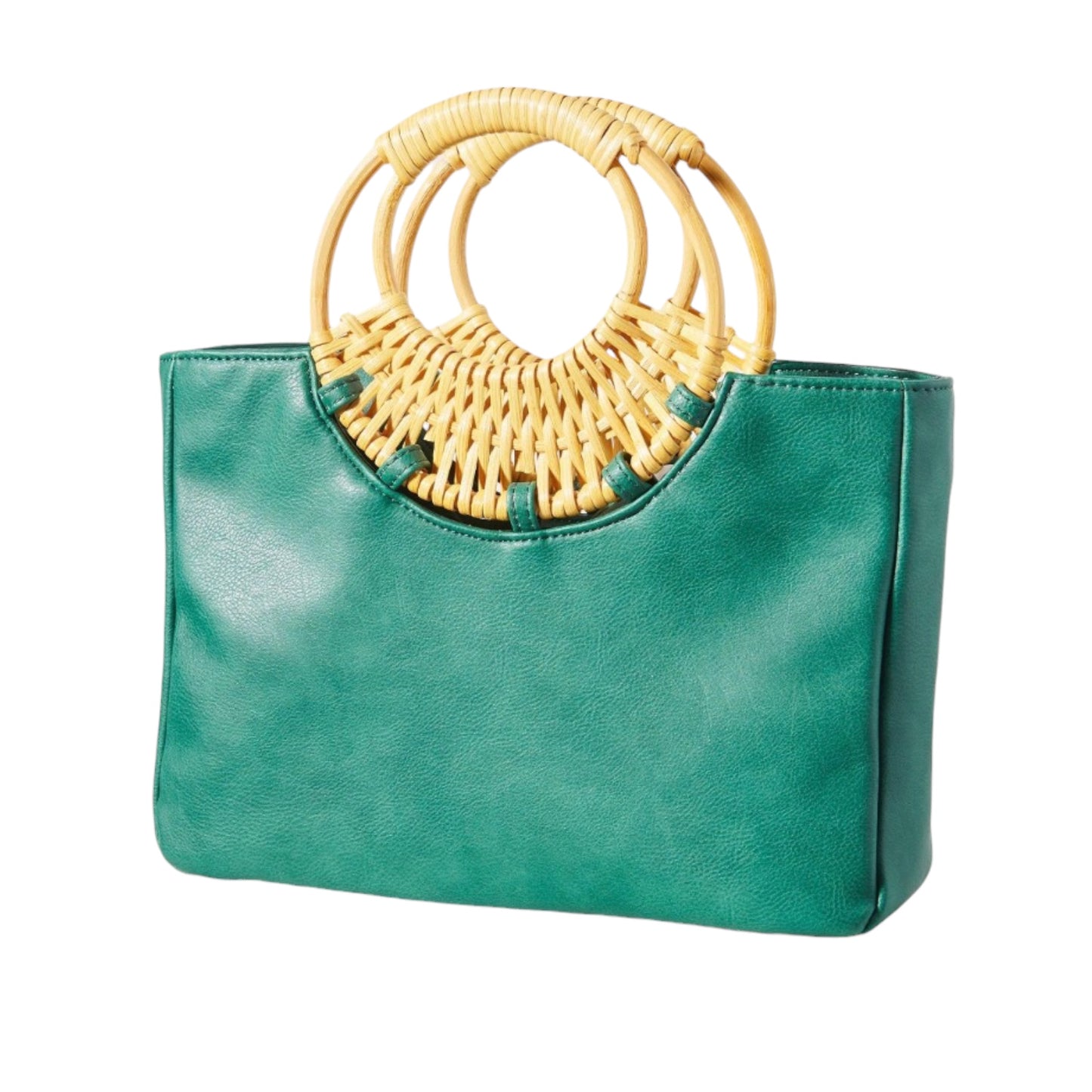 Wicker Handle Small Tote