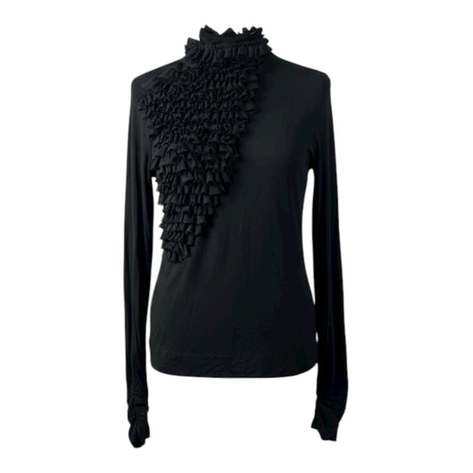 Ruffle High Neck Top size Small