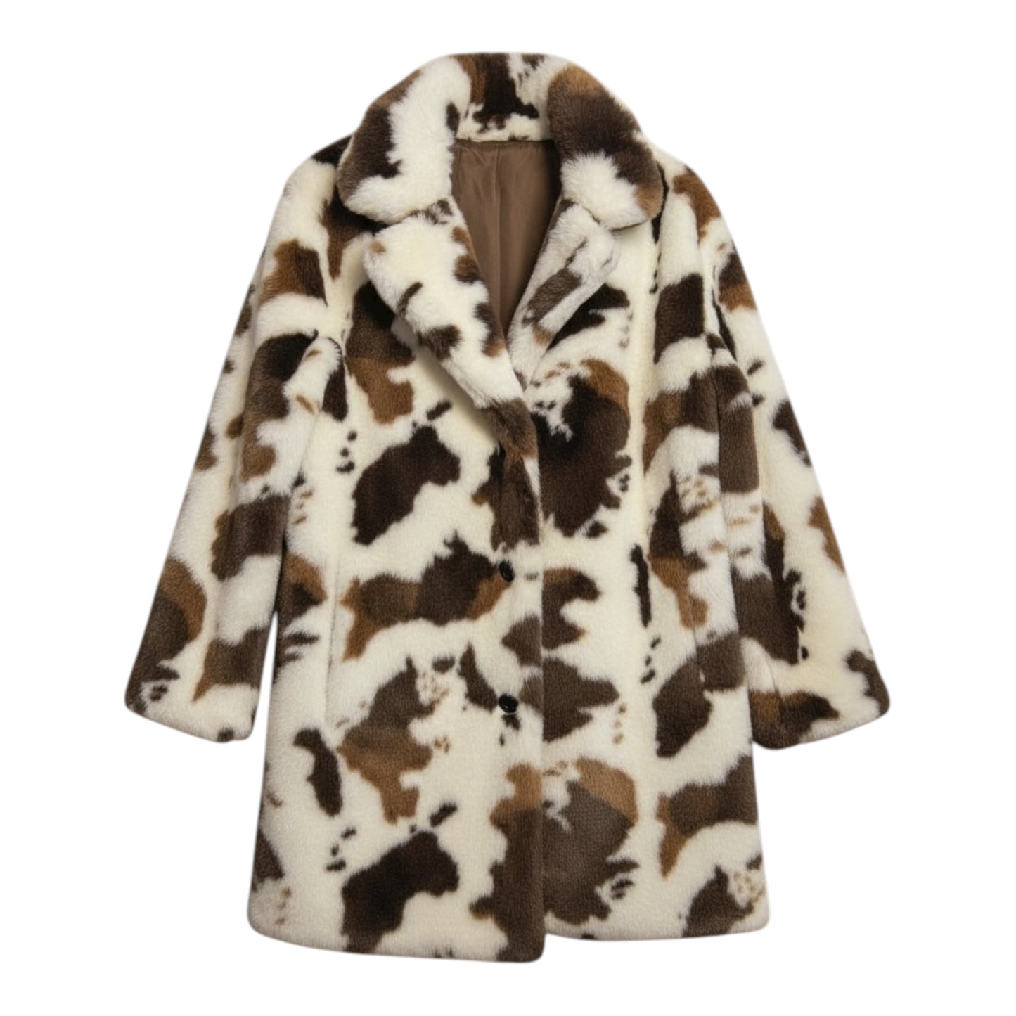Faux Fur Cow Print Coat size Medium