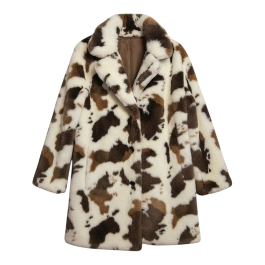 Faux Fur Cow Print Coat size Medium