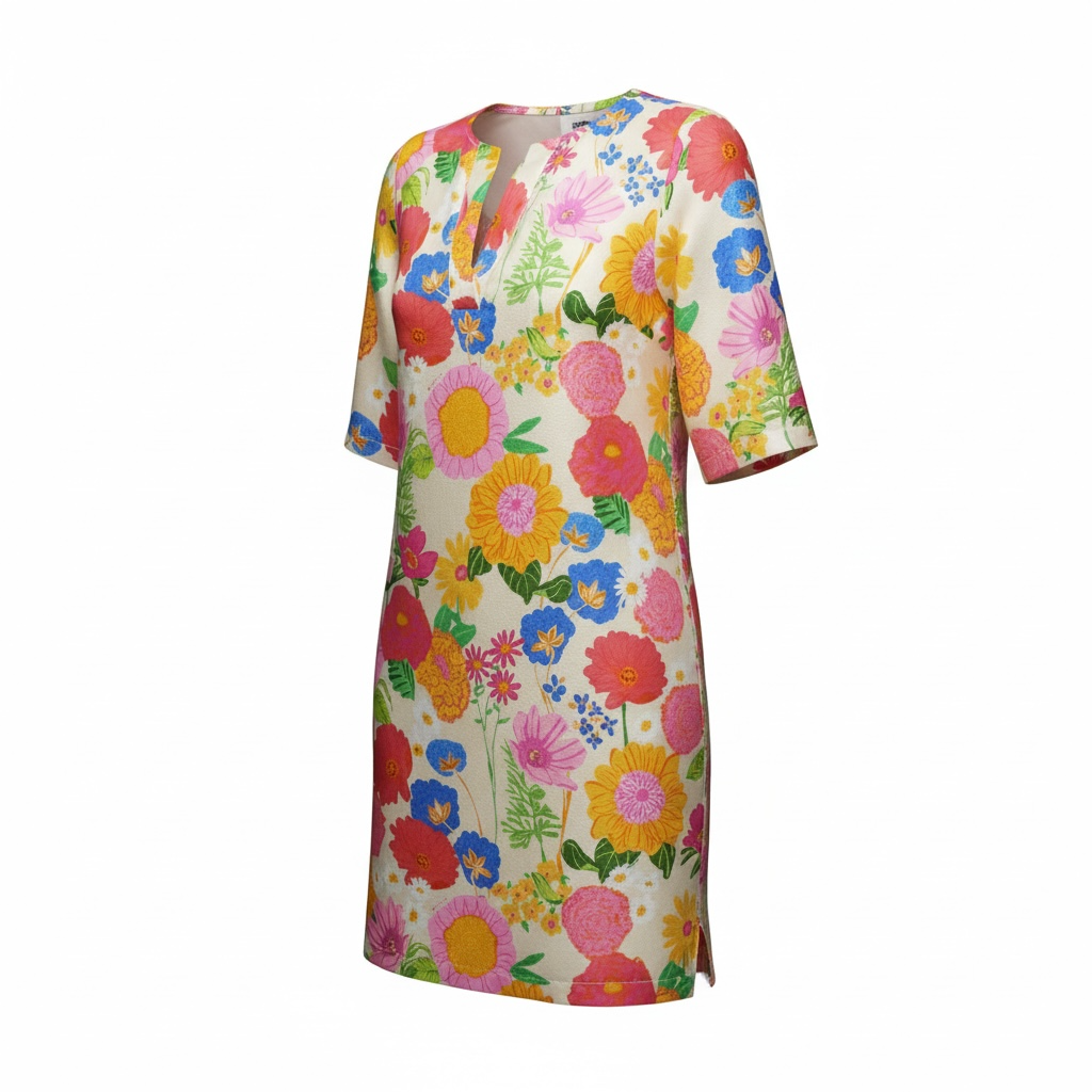 Silk Floral Print Dress size 42