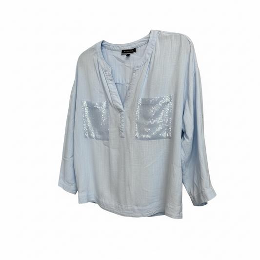 Sequin Pocket Linen Blouse size 14