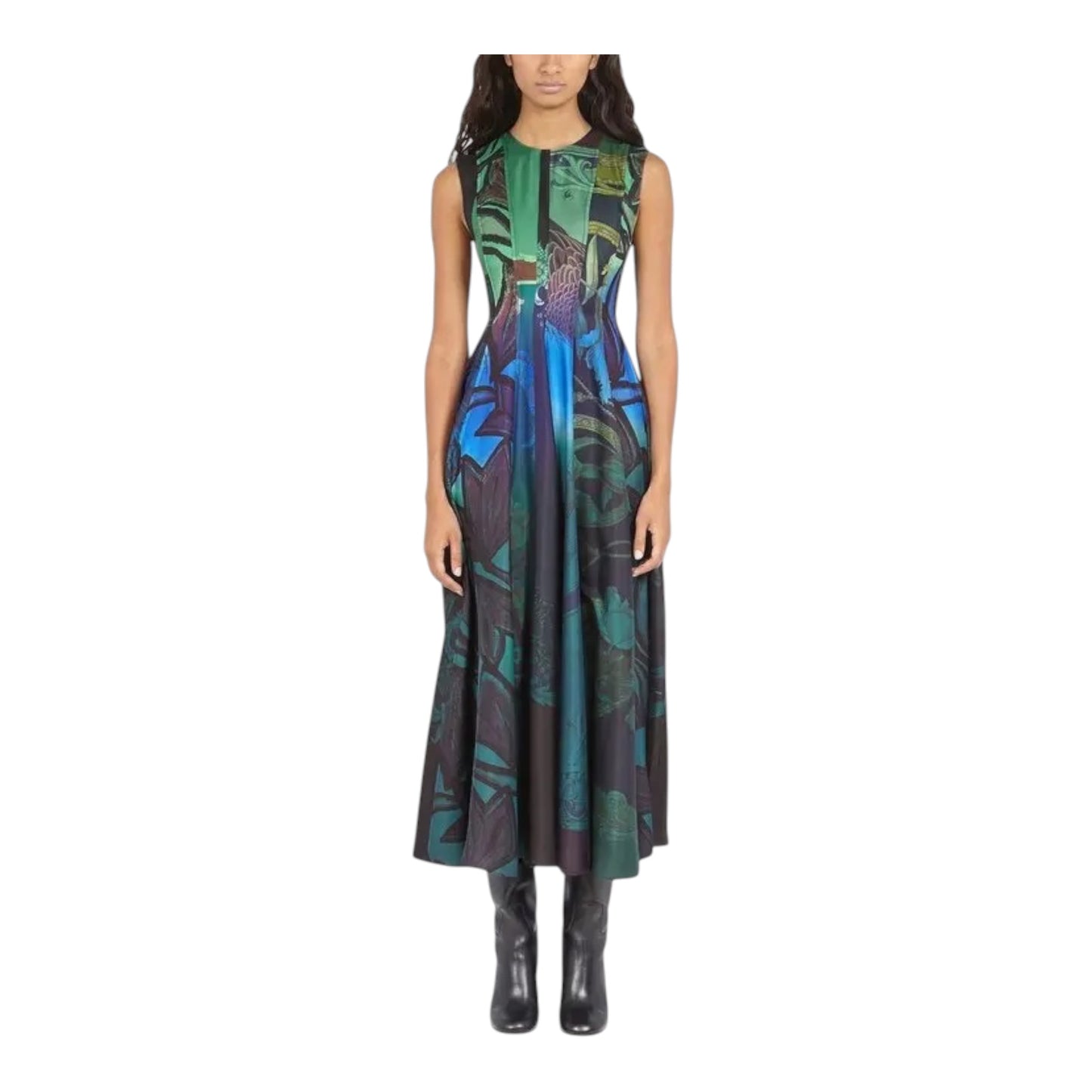 Sleeveless Graphic Print Long Dress size 40